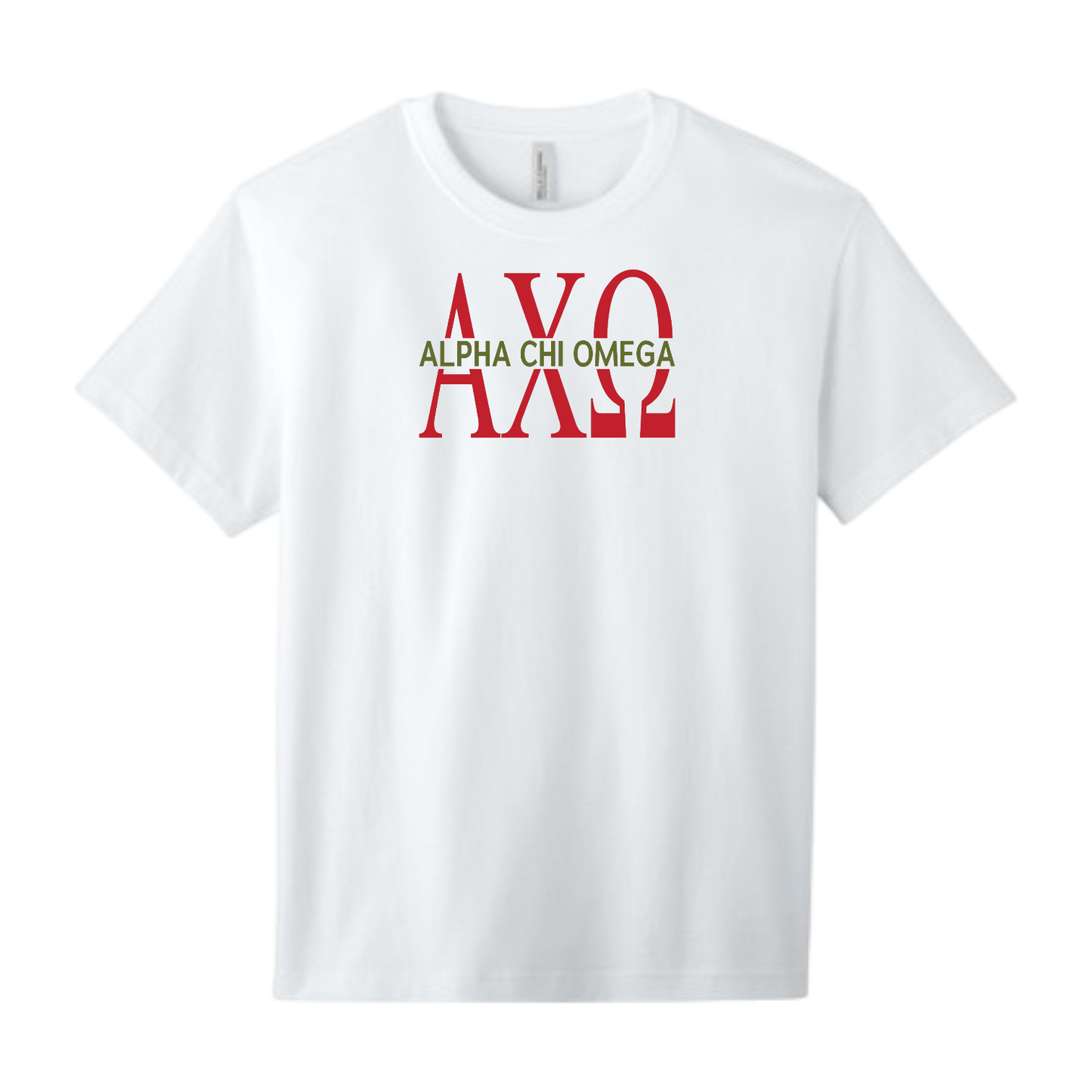 Alpha Chi Omega, Split Greek Letters Tee - Sorority
