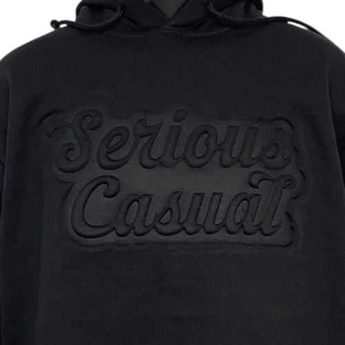Embossed Script Hoodie - Serious Casual