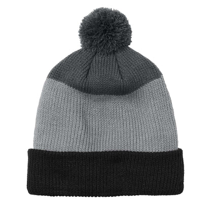 Cozy Striped Pom Beanie