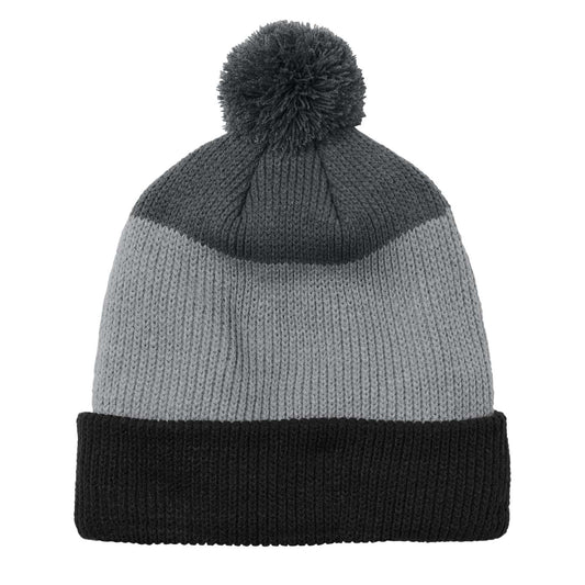 Cozy Striped Pom Beanie