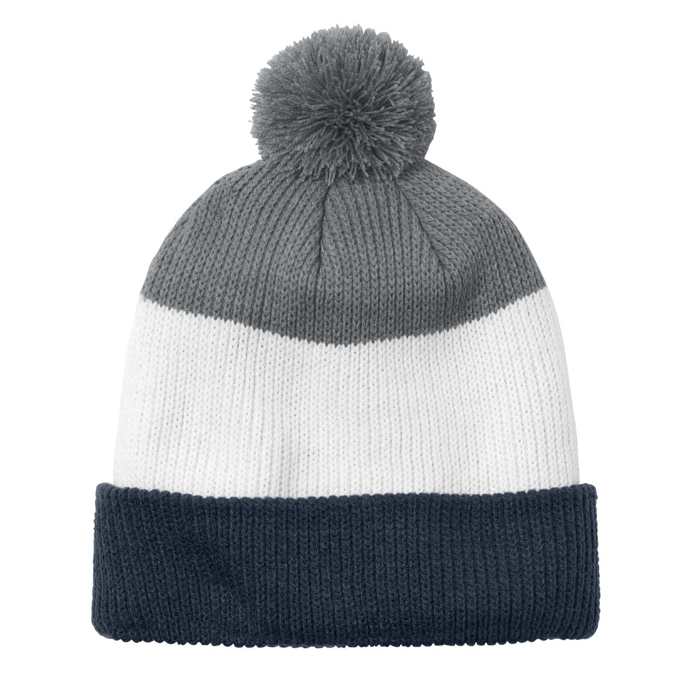 Cozy Striped Pom Beanie