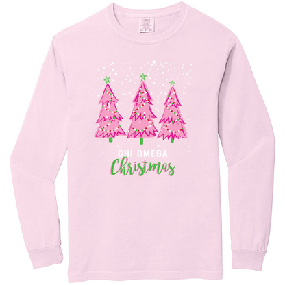 Christmas Tree Long Sleeve Tee, Comfort Colors
