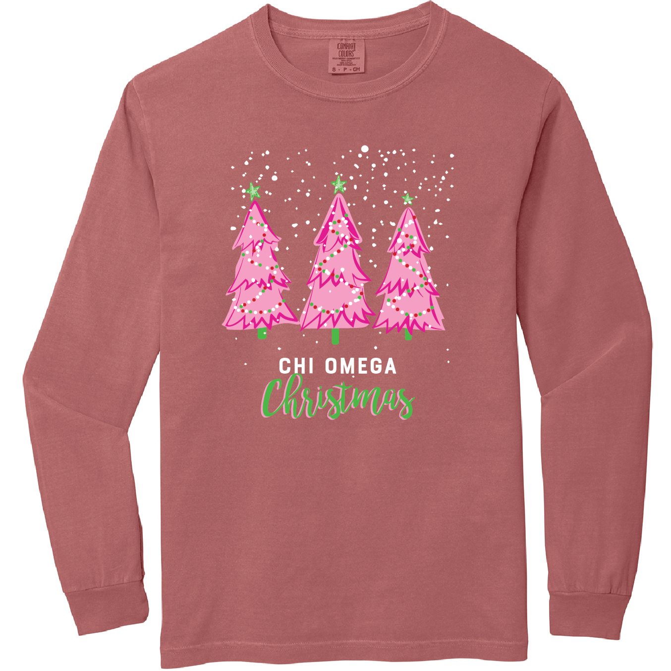 Christmas Tree Long Sleeve Tee, Comfort Colors