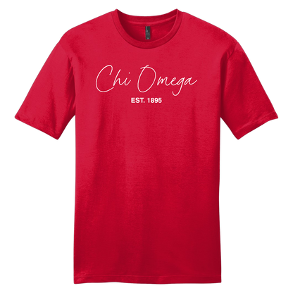 Chi Omega, Script Est. Tee - Sorority