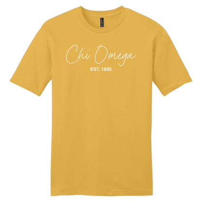 Chi Omega, Script Est. Tee - Sorority