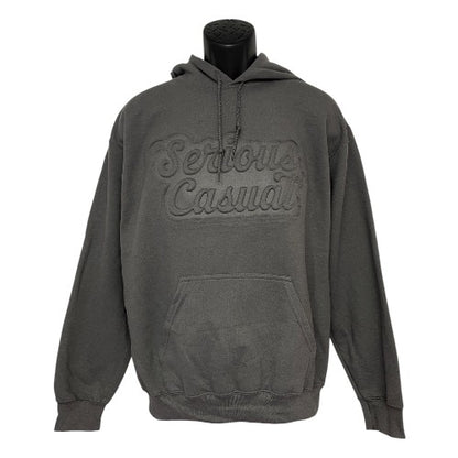 Embossed Script Hoodie - Serious Casual