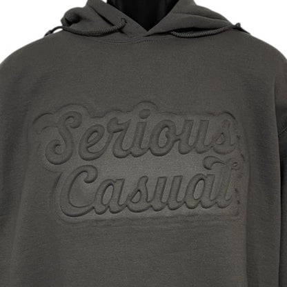 Embossed Script Hoodie - Serious Casual