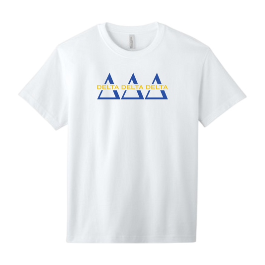 Delta Delta Delta, Split Greek Letters Tee - Sorority