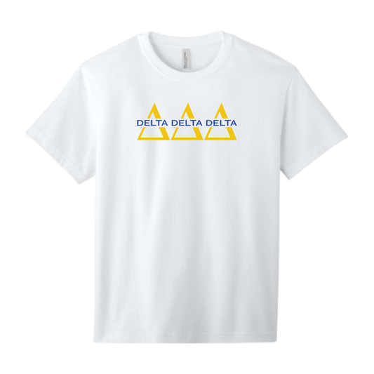 Delta Delta Delta, Split Greek Letters Tee - Sorority