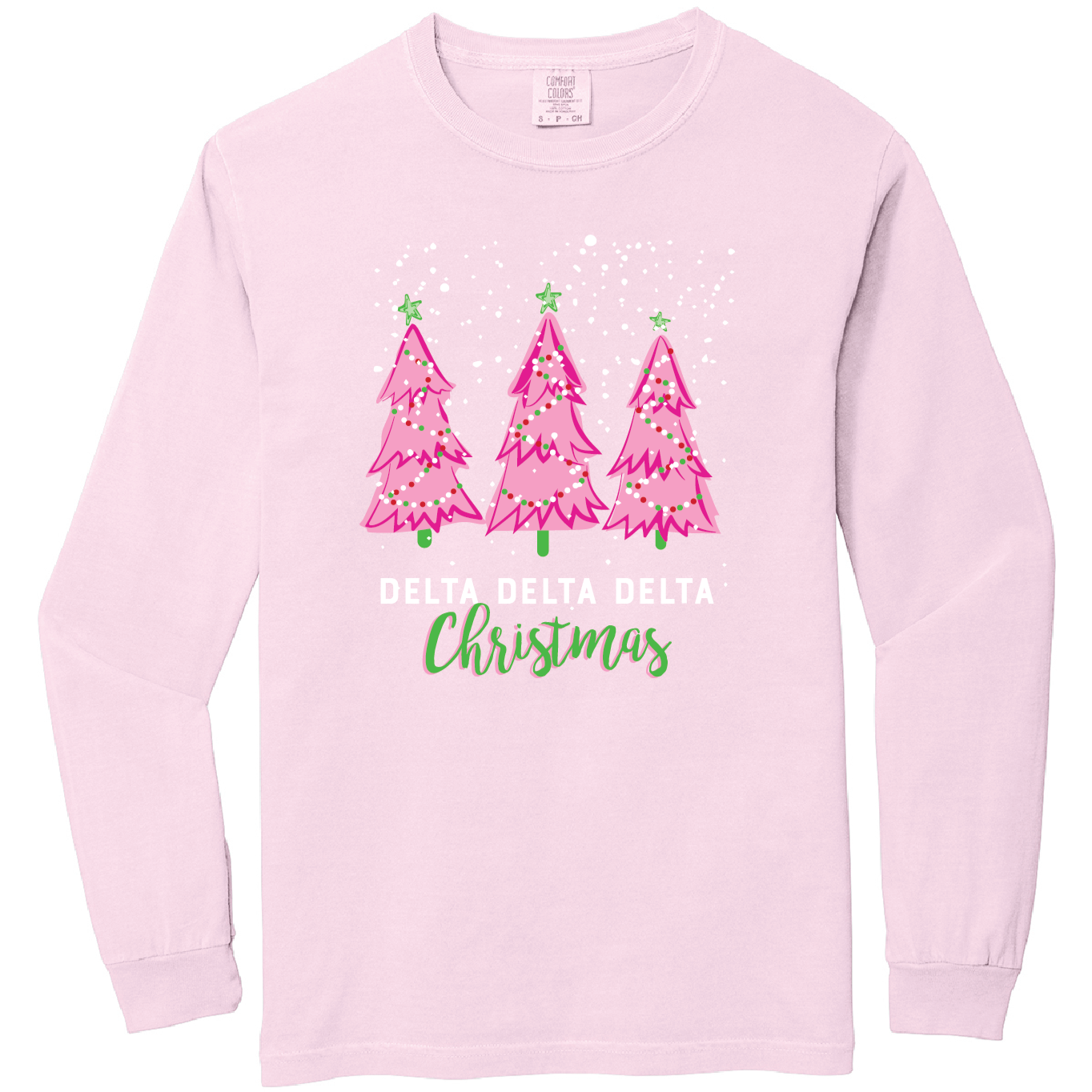 Christmas Tree Long Sleeve Tee, Comfort Colors