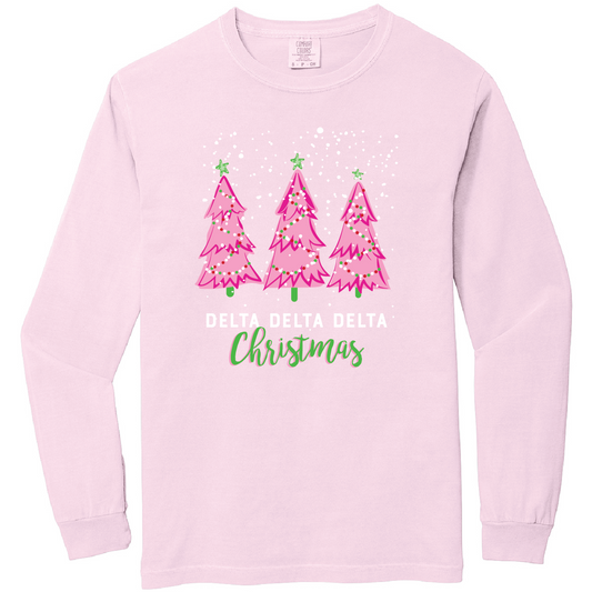Christmas Tree Long Sleeve Tee, Comfort Colors