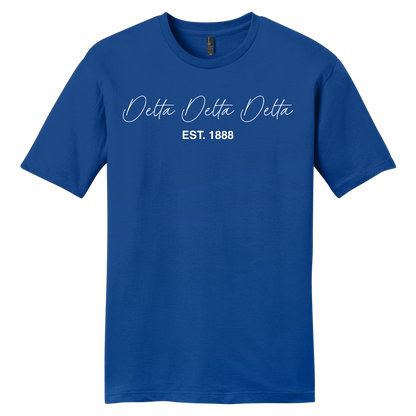 Delta Delta Delta, Script Est. Tee - Sorority