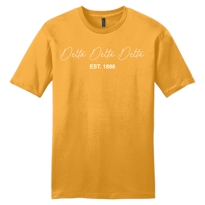 Delta Delta Delta, Script Est. Tee - Sorority