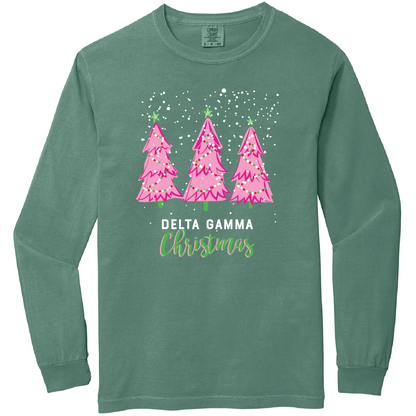 Christmas Tree Long Sleeve Tee, Comfort Colors