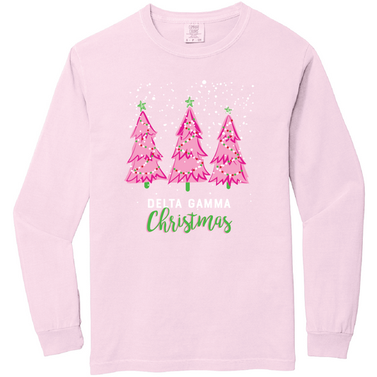 Christmas Tree Long Sleeve Tee, Comfort Colors