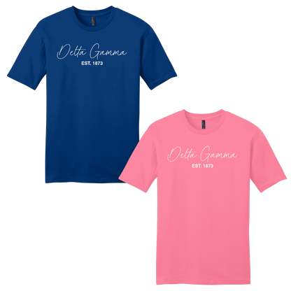 Delta Gamma, Script Est. Tee - Sorority