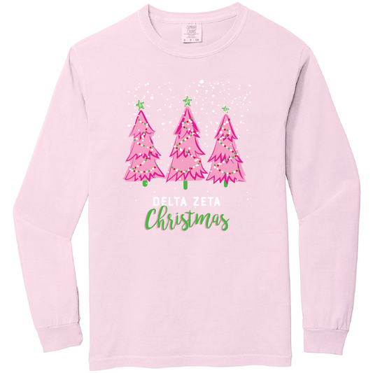 Christmas Tree Long Sleeve Tee, Comfort Colors
