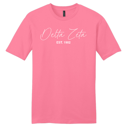 Delta Zeta, Script Est. Tee - Sorority