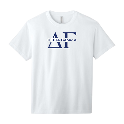 Delta Gamma, Split Greek Letters Tee - Sorority