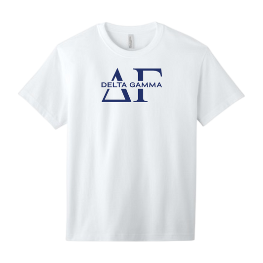 Delta Gamma, Split Greek Letters Tee - Sorority