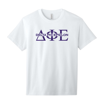 Delta Phi Epsilon, Split Greek Letters Tee - Sorority