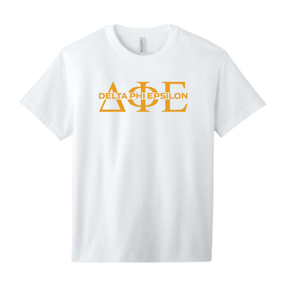 Delta Phi Epsilon, Split Greek Letters Tee - Sorority