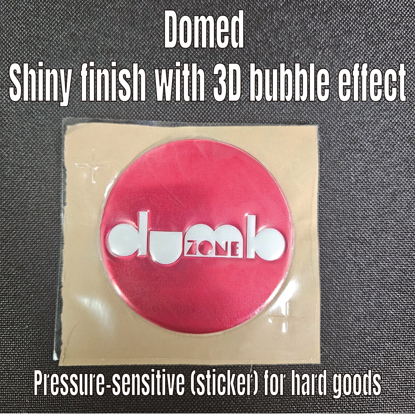 Pressure Sensitive Domed Metallic Emblem