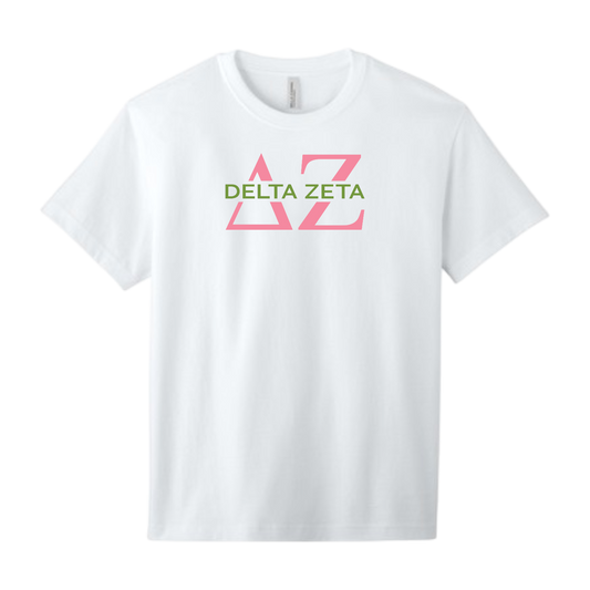 Delta Zeta, Split Greek Letters Tee - Sorority