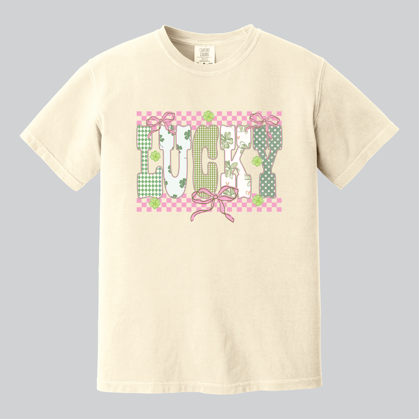 Lucky Checkers & Bows, Comfort Colors