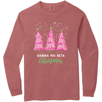 Christmas Tree Long Sleeve Tee, Comfort Colors