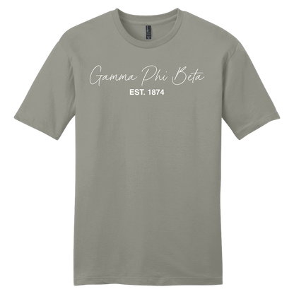 Gamma Phi Beta, Script Est. Tee - Sorority
