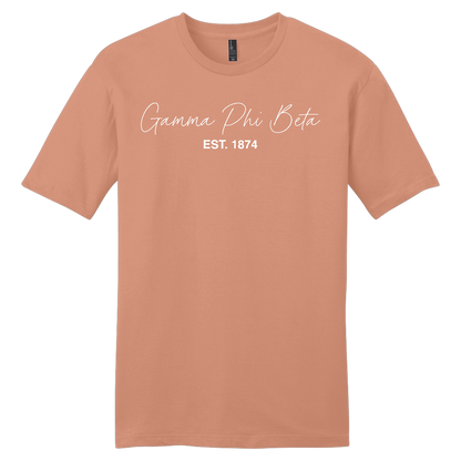 Gamma Phi Beta, Script Est. Tee - Sorority