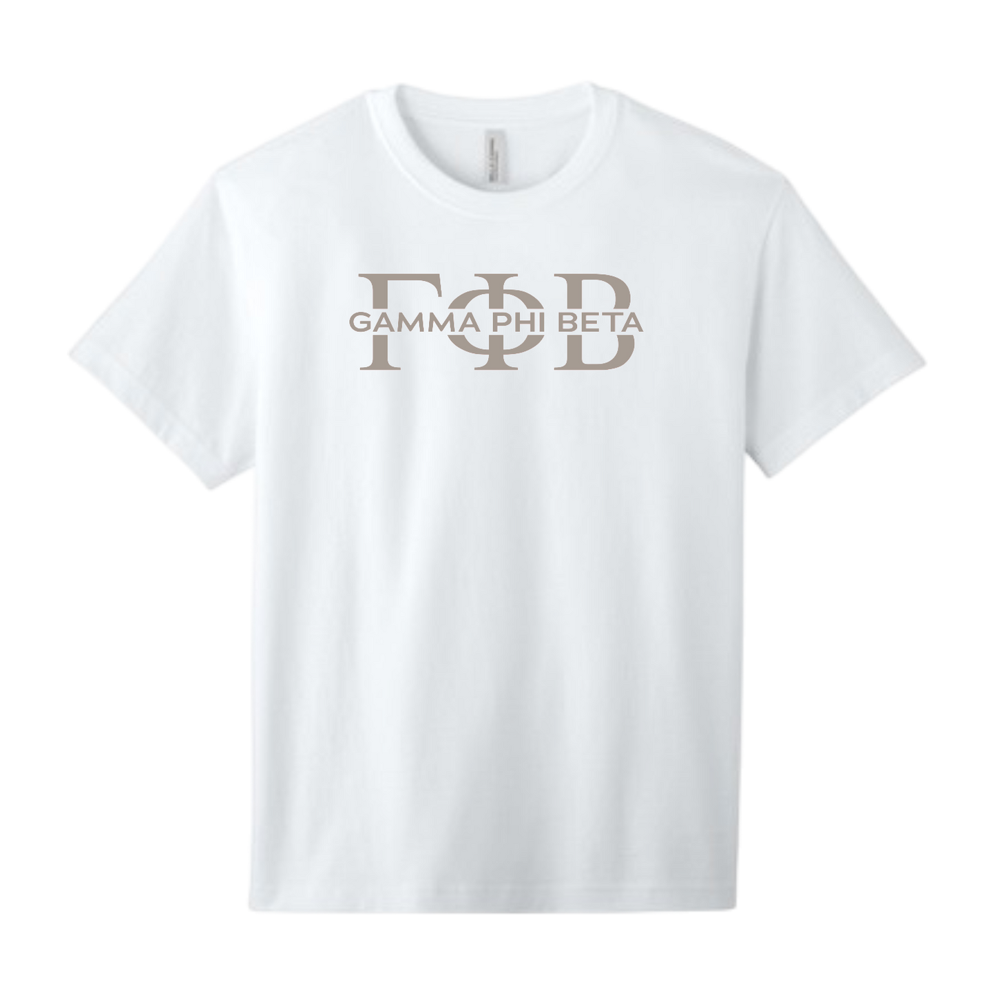 Gamma Phi Beta, Split Greek Letters Tee - Sorority