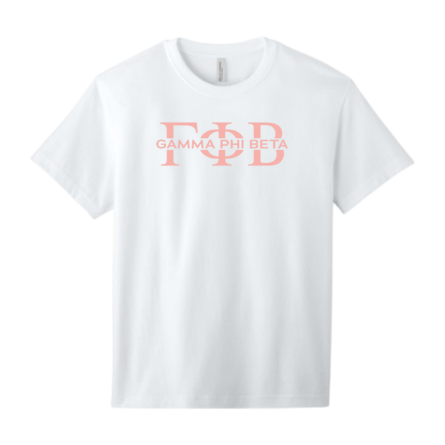 Gamma Phi Beta, Split Greek Letters Tee - Sorority