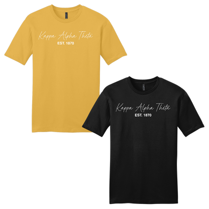 Kappa Alpha Theta, Script Est. Tee - Sorority