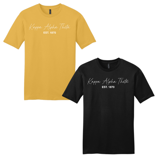 Kappa Alpha Theta, Script Est. Tee - Sorority