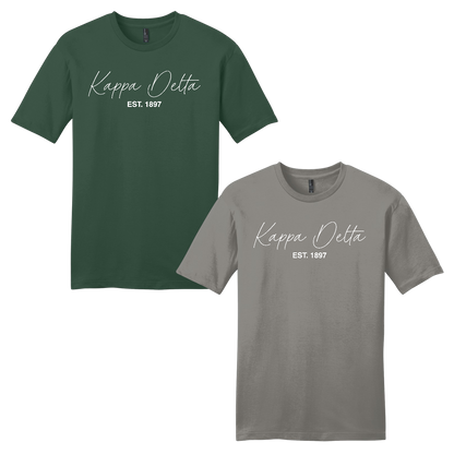 Kappa Delta, Script Est. Tee - Sorority