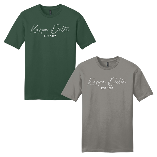 Kappa Delta, Script Est. Tee - Sorority