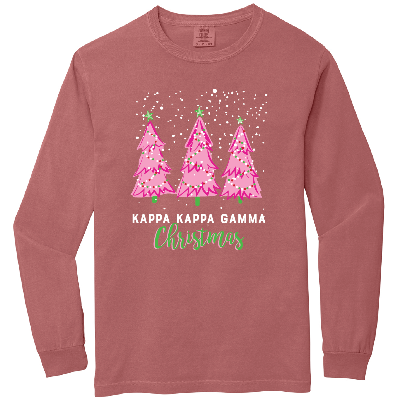 Christmas Tree Long Sleeve Tee, Comfort Colors