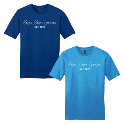 Kappa Kappa Gamma, Script Est. Tee - Sorority