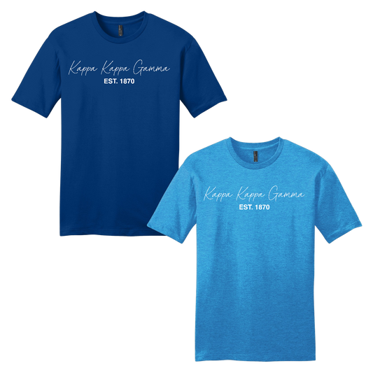 Kappa Kappa Gamma, Script Est. Tee - Sorority