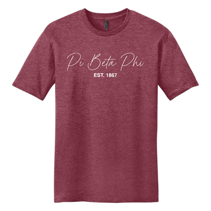 Pi Beta Phi, Script Est. Tee - Sorority