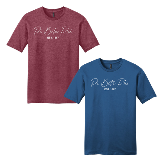 Pi Beta Phi, Script Est. Tee - Sorority