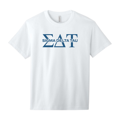 Sigma Delta Tau, Split Greek Letters Tee - Sorority