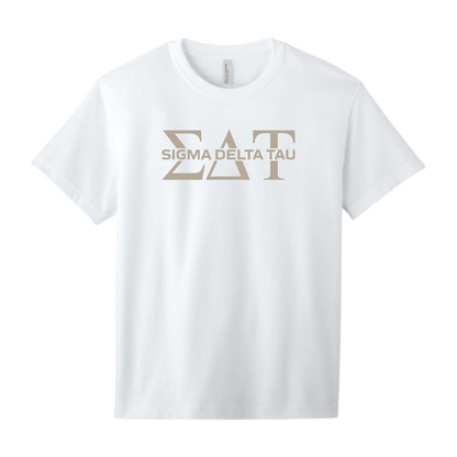Sigma Delta Tau, Split Greek Letters Tee - Sorority