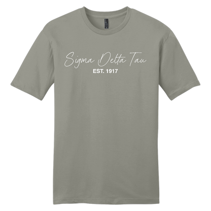 Sigma Delta Tau, Script Est. Tee - Sorority