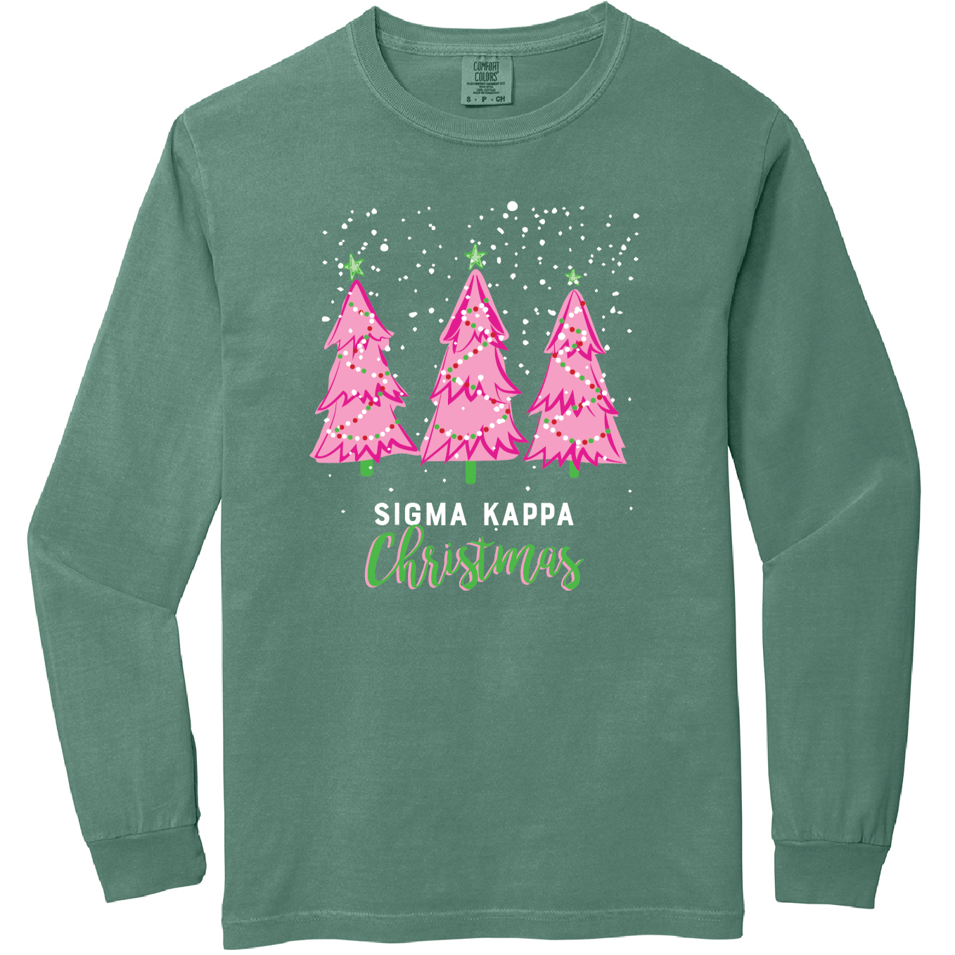Christmas Tree Long Sleeve Tee, Comfort Colors