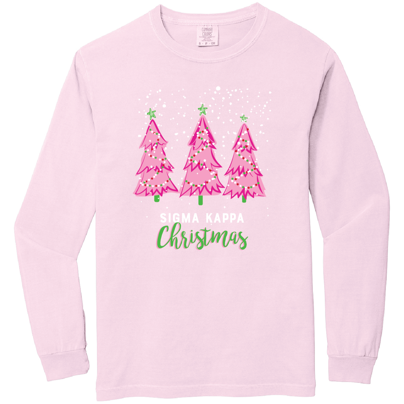 Christmas Tree Long Sleeve Tee, Comfort Colors