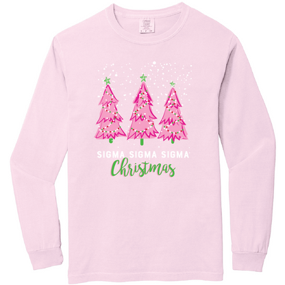 Christmas Tree Long Sleeve Tee, Comfort Colors