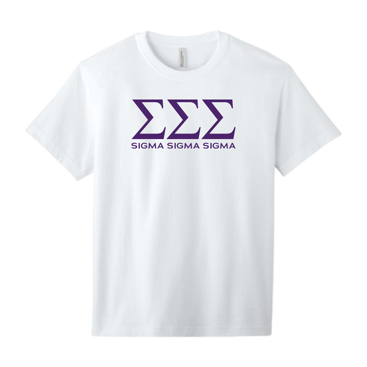 Sigma Sigma Sigma, Greek Letters Tee - Sorority